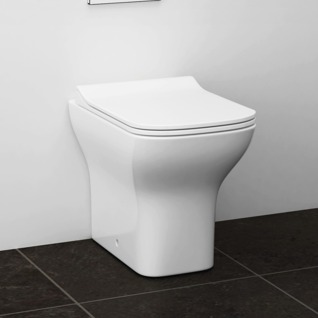 Qubix Short Projection Back To Wall Toilet Pan With Slim Soft Close Seat